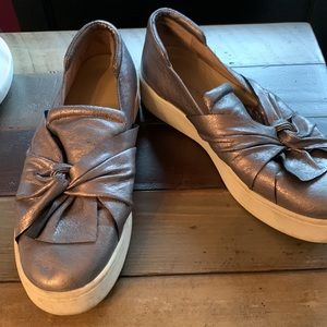 Designer platform silver sneakers